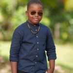 Parure enfant DEIDEI oeil de tigre bleu et onyx mat