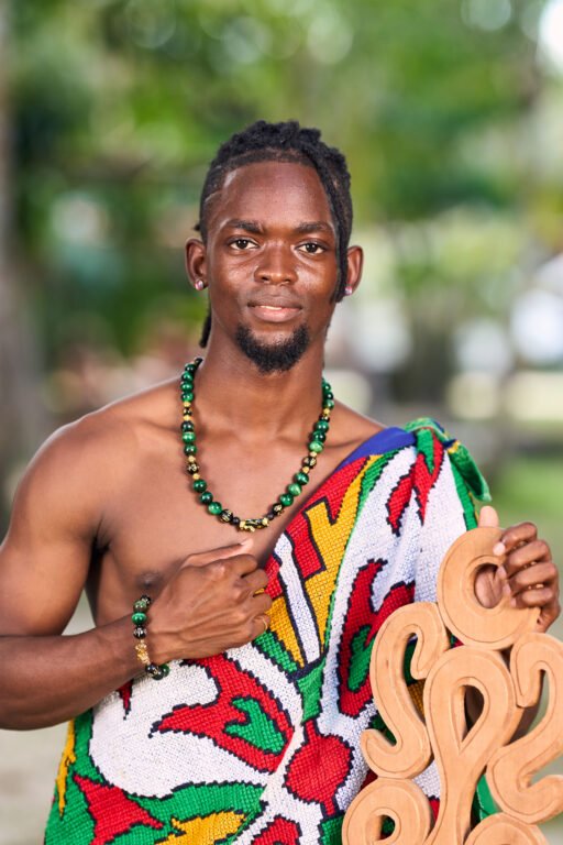 Parure homme pierre naturelle BERLI vert et doré Orichic Design973