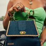 Sac à main en jute BEA bleu